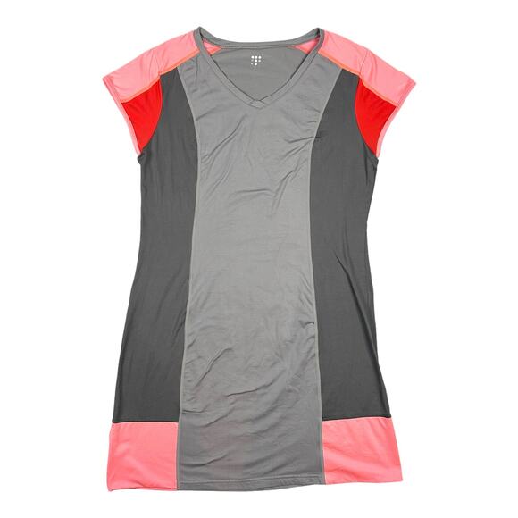 Title Nine Size M Gidget Dress Gray Pink Color Block Smooth Soft Stretch Tennis - Picture 1 of 11